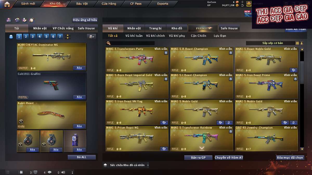 shop acc cf uy tin gia re